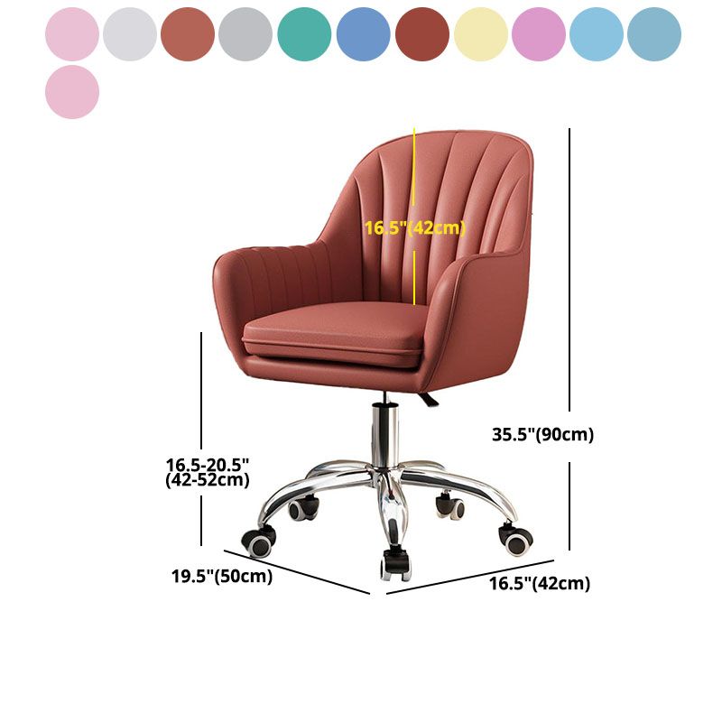 Contemporary Slide Mid Back Desk Chair Ergonomic Fixed Arms Office Chair