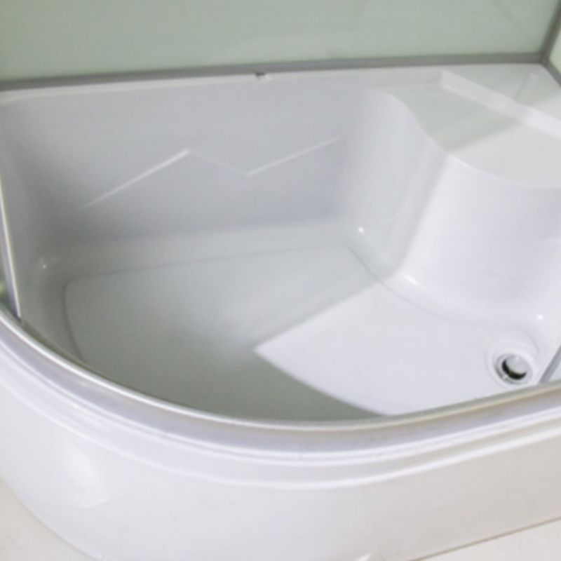 Corner Round Tub & Shower Kit Double Sliding Semi-Frameless Tub & Shower Kit