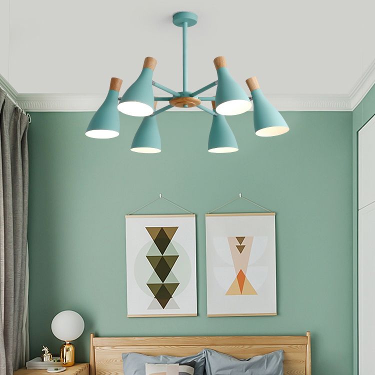 Multi Light Cone Branch Hanging Lights Modern Style Metal Hanging Lighting for Living Room