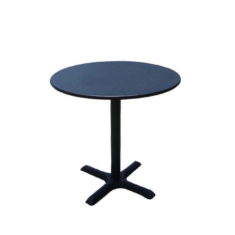 Black Steel Dining Table Modern Outdoor Patio Table with Iron Base