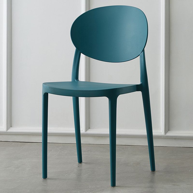 Contemporary Plastic Side Chair Open Back Kitchen Dining Room Chair