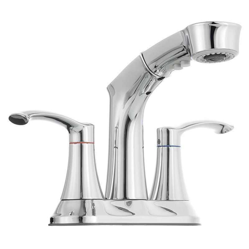 Square 2-Handle Bathroom Faucet 3 Hole Centerset Lavatory Faucet with Swivel