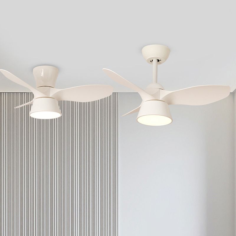 Modern Simple Fan Ceiling Fixture in Black / Brown / White LED 3 - Blades Fan Lighting