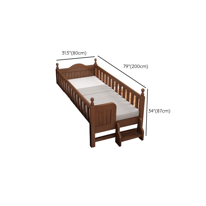 Espresso Wood Baby Crib Traditional Crib Nursery Bed with Guardrail