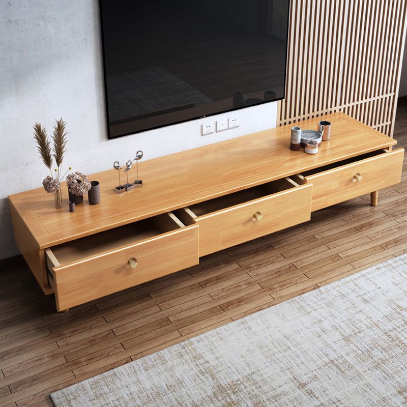 Modern TV Media Stand Wood TV Stand Console with Splayed Wooden Legs