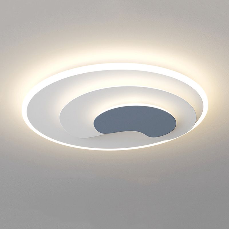 Modern Metal Flush Mount LED Geometric Shape Ceiling Light with Acrylic Shade for Bedroom