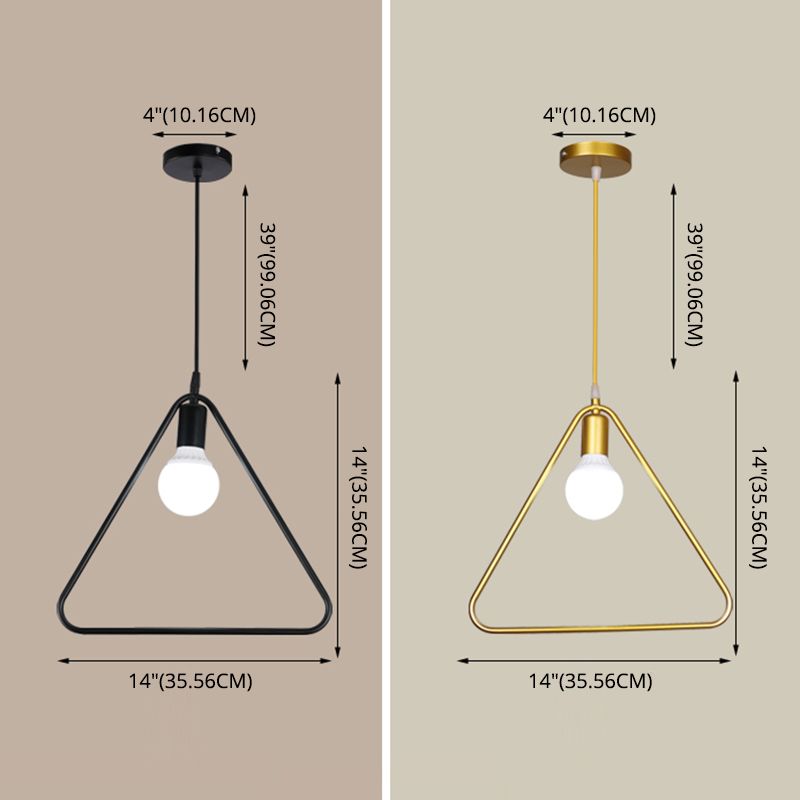 Metal Hanging Ceiling Light Geometric Minimalist Style Hanging Pendant Light for Cloth Shop