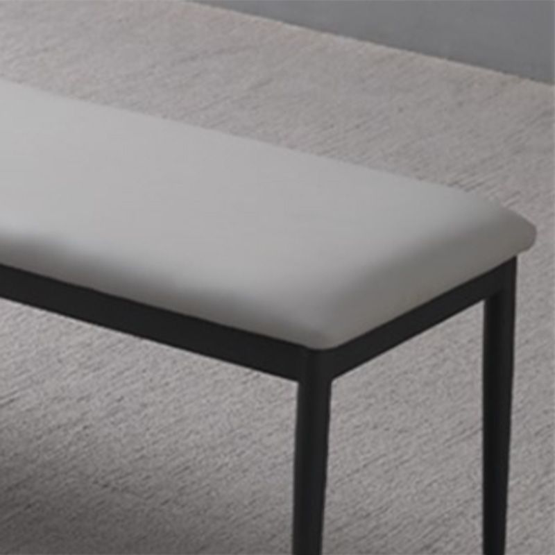 17.7"H Upholstered Seating Bench Cushioned Bench with Metal Legs