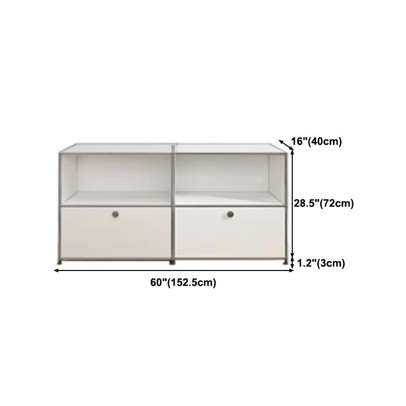 Modern Metal Dining Server with Drawers White Sideboard for Kitchen