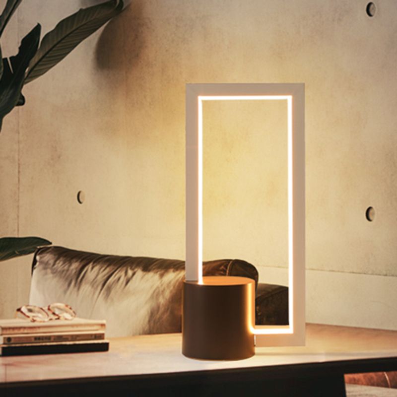 LED Étude de bureau lampe moderniste table blanche lumière avec une teinte acrylique rectangle en lumière chaude / blanche