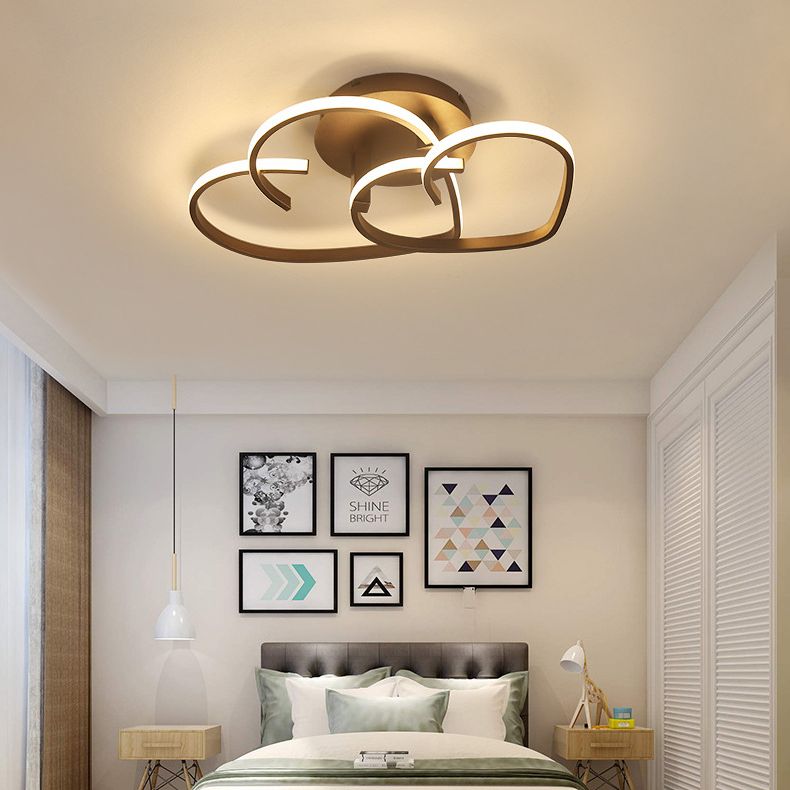 Heart Semi Flush Mount Light Fixture Contemporary Acrylic Ceiling Mount Light Fixture for Bedroom