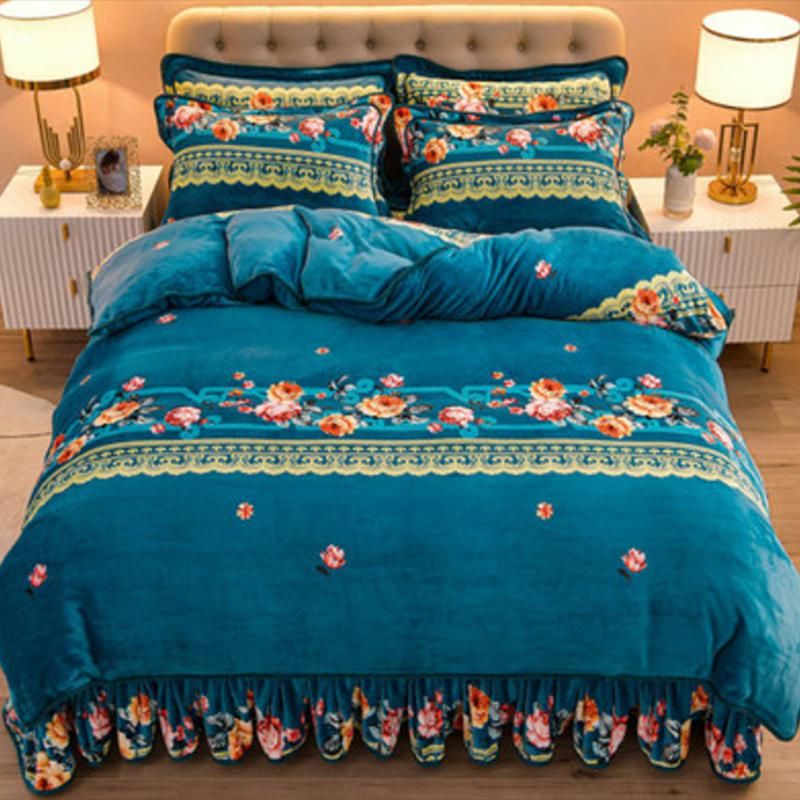 Flannel Bed Sheet Home Bedroom Dormitory Simple Bed Sheet Set