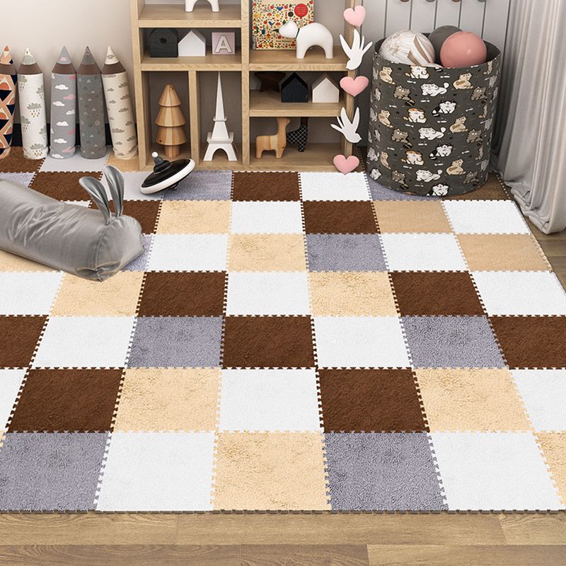 Non-Skid Level Loop Carpet Tile Multi-Color Interlocking Bedroom Carpet Tiles