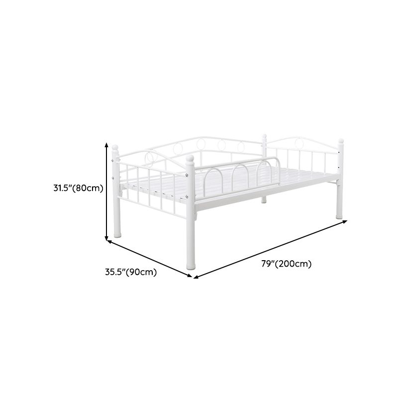 Industrial Nursery Bed with Guardrail Metal Nursery Crib in White