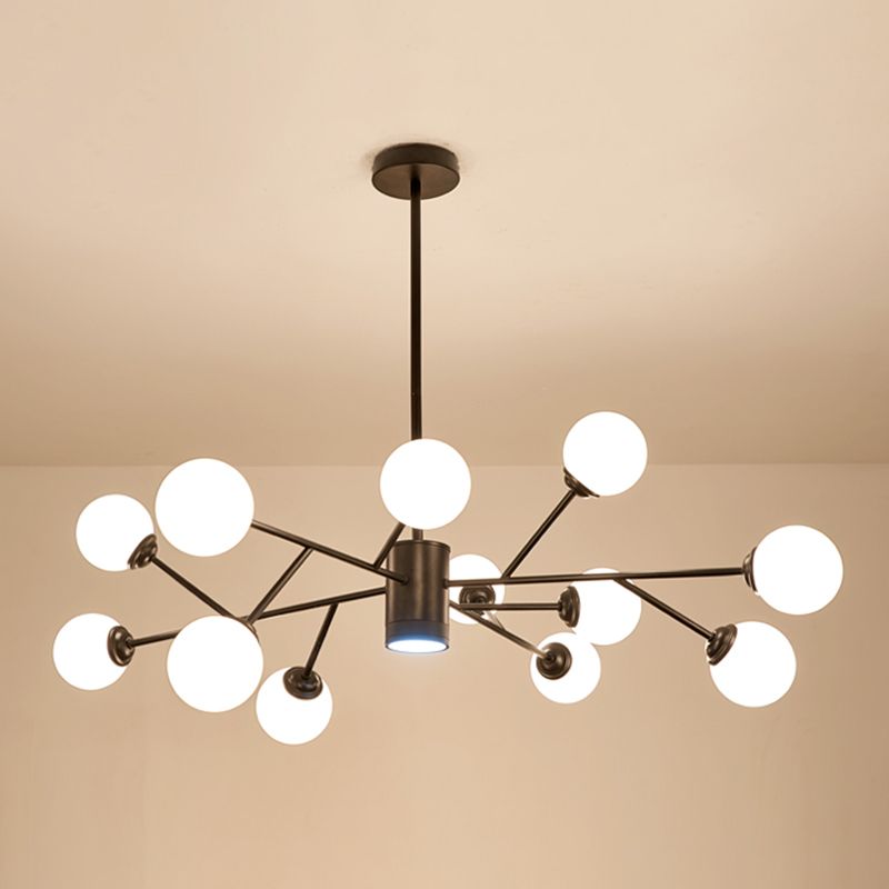 Contemporary Spherical Shade Hanging Light Fixtures Glass Chandelier Lighting Fixtures