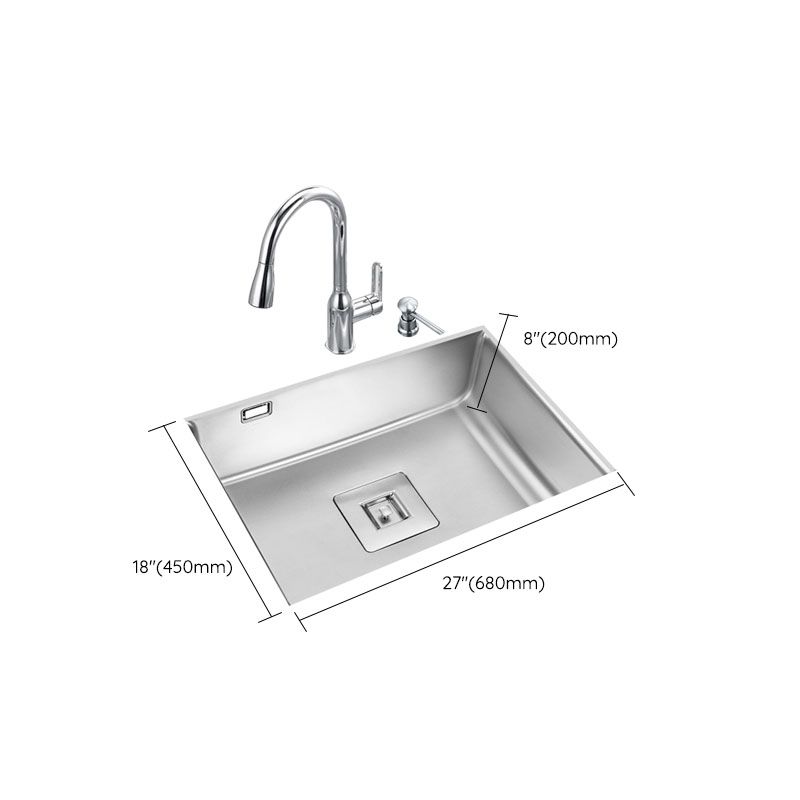 Modern Workstation Sink Stainless Faucet and Steel Basket Strainer Kitchen Sink