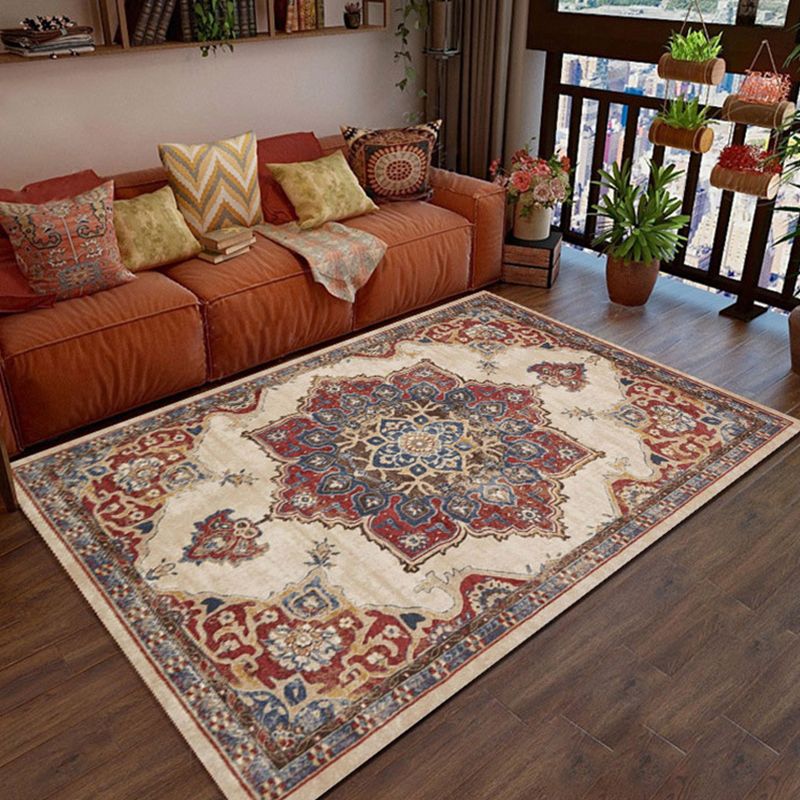 Casual Shabby Chic Rug Multicolored Geometric Print Carpet Anti-Slip Backing Stain-Resistant Rug for Room