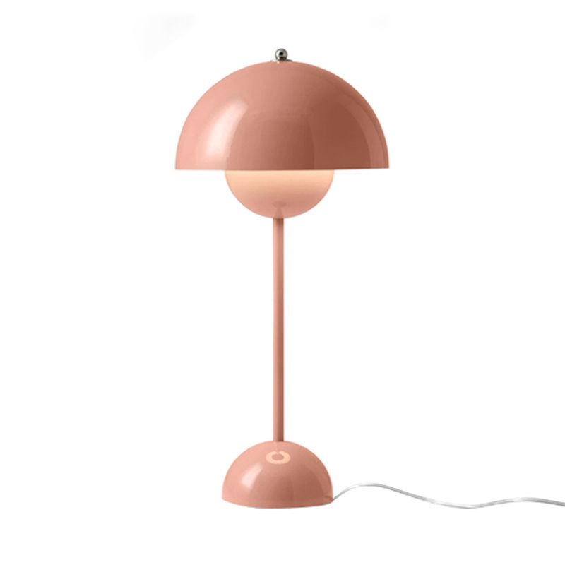 1-Light Metal Table Lamp Macaron Style Desk Lamp with Iron Shade