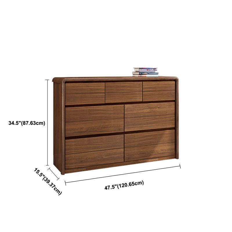 Wooden Brown Storage Chest Modern Style Storage Chest Dresser with Drawers