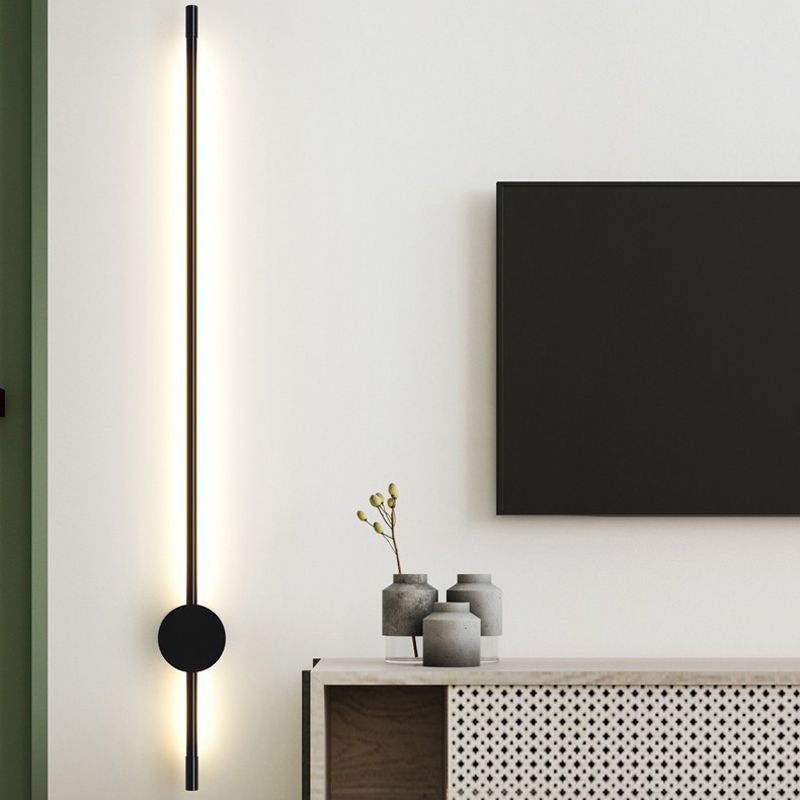 Modern Style Wall Lighting Ideas Linear Shape Sconce Light Fixtures in Black Finish