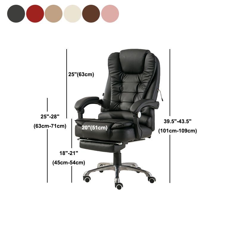 Contemporary Office Chair with Silver Metal Base Executive Ergonomic Computer Chair