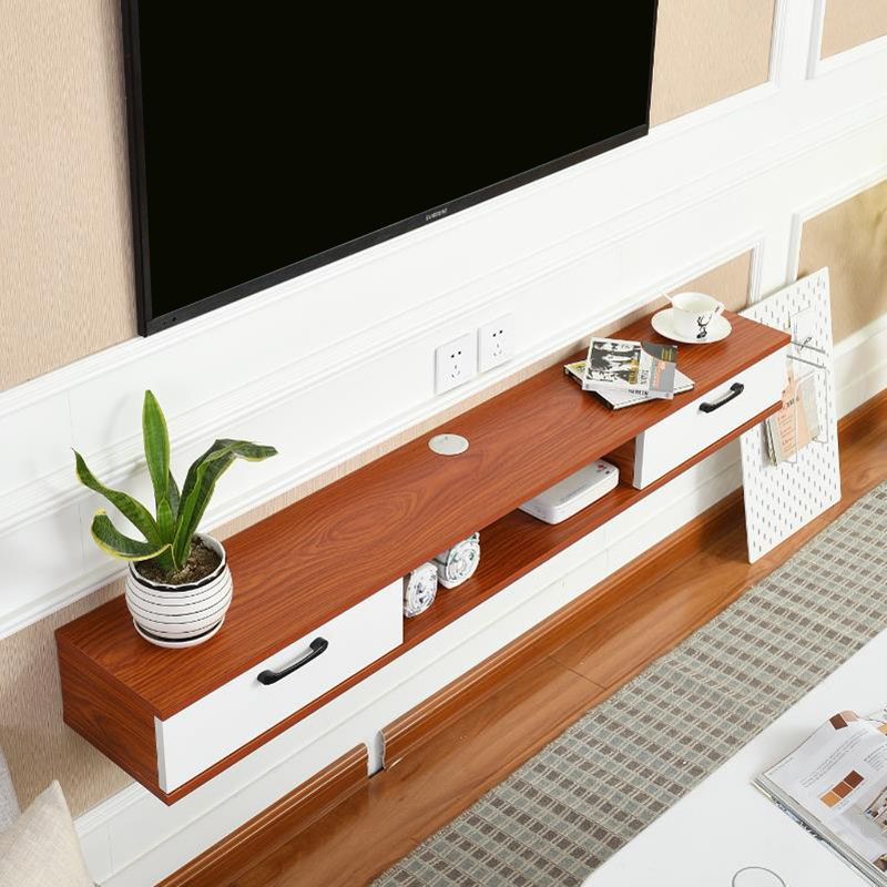 Scandinavian TV Media Stand Wall-mounted TV Media Console with Drawers