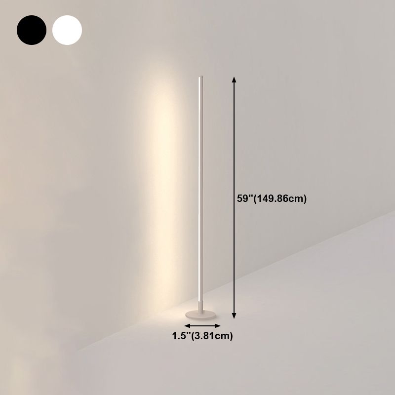 Metal Linear Shape Floor Lighting Modern 1-Light Floor  Mount Light Fixture