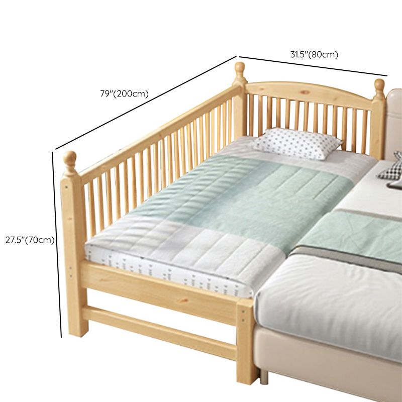 Wood Baby Crib Farmhouse Nursery Bed with Mattress and Guardrail