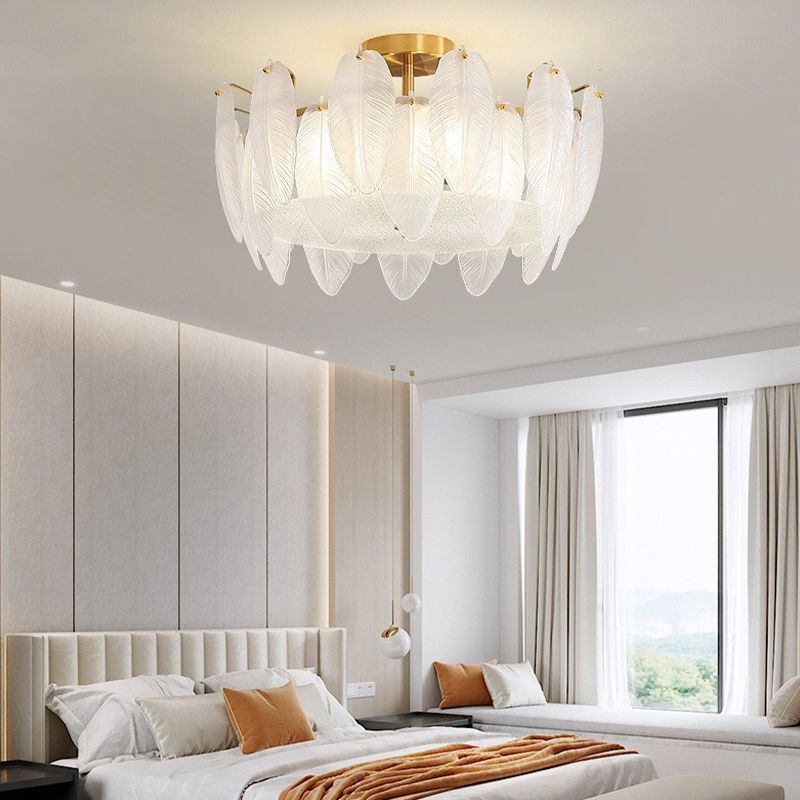 Household Ceiling Light Modern Glass Flush Mount Light Fixture for Bedroom