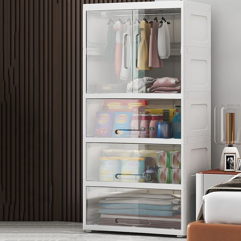 Modern Style Kids Closet Plastic Door Included Kid's Wardrobe for Bedroom