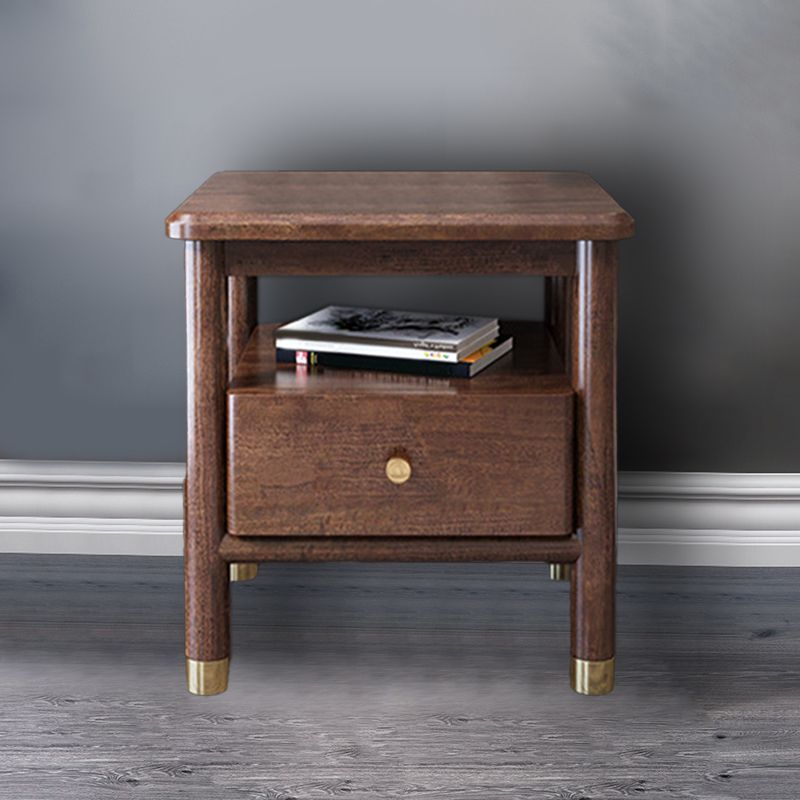 Traditional Wood Accent Table Nightstand Drawer Storage Bed Nightstand