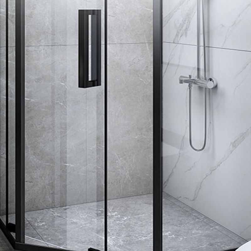 Corner Framed Shower Kit Neo-Angle Tempered Glass Shower Kit