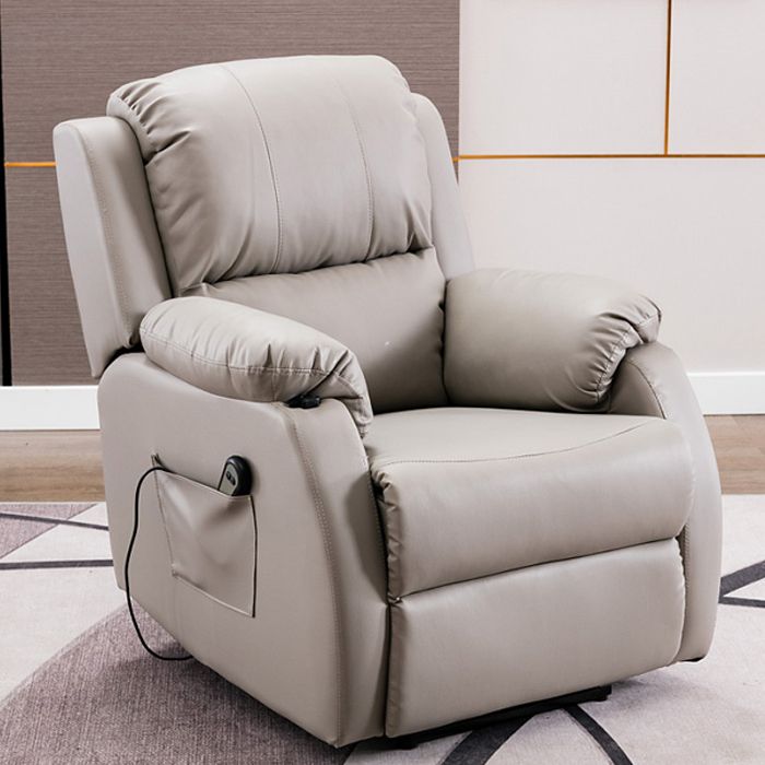 Position Lock Recliner Extended Footrest Recliner Chair in Faux Leather