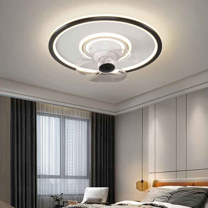 3-Blade LED Ceiling Fan Modernism Polish Finish Fan with Light for Home