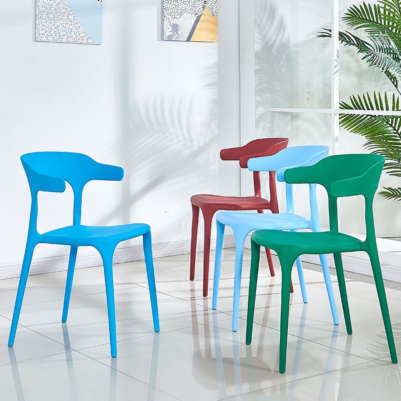 Plastic Scandinavian Arm Chair Kitchen Dining Room Open Back Chair