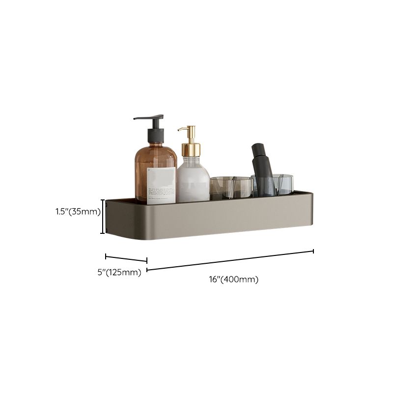 Contemporary Aluminum Bathroom Accessory Set Gray Bath Shelf