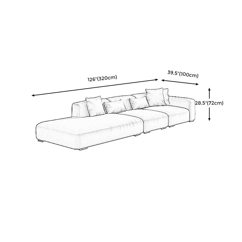 Nordic Stain-Resistant 4-seat Couch Living Room One Arm Standard Sofa