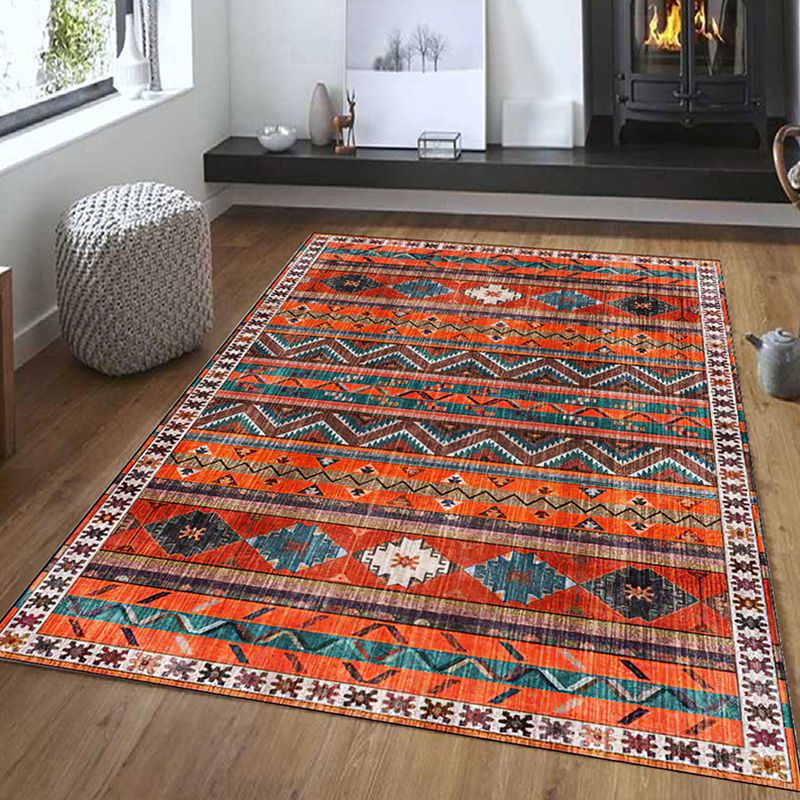 Mid-Century Moroccan Tile Rug Polyester Carpet Stain Resistant Indoor Carpet for Living Room