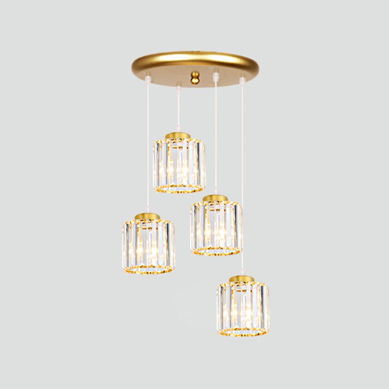 Geometrical Shade Staircase Suspension Glass Light Glass Multi Light Pendentif contemporain