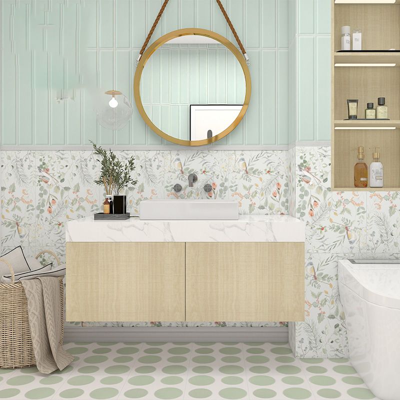 Square Ceramic Matte Straight Edge Singular Tile Spanish Bathroom Floor