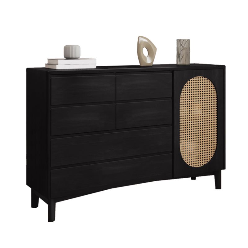 Modern Sideboard Rubberwood Sideboard Cabinet with Doors for Dining Room