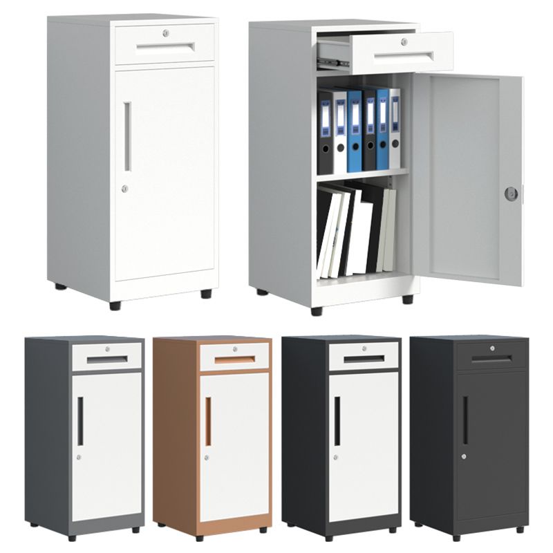 Traditional Cabinet Metal Locking Drawers and Castors Vertical Filing Cabinet