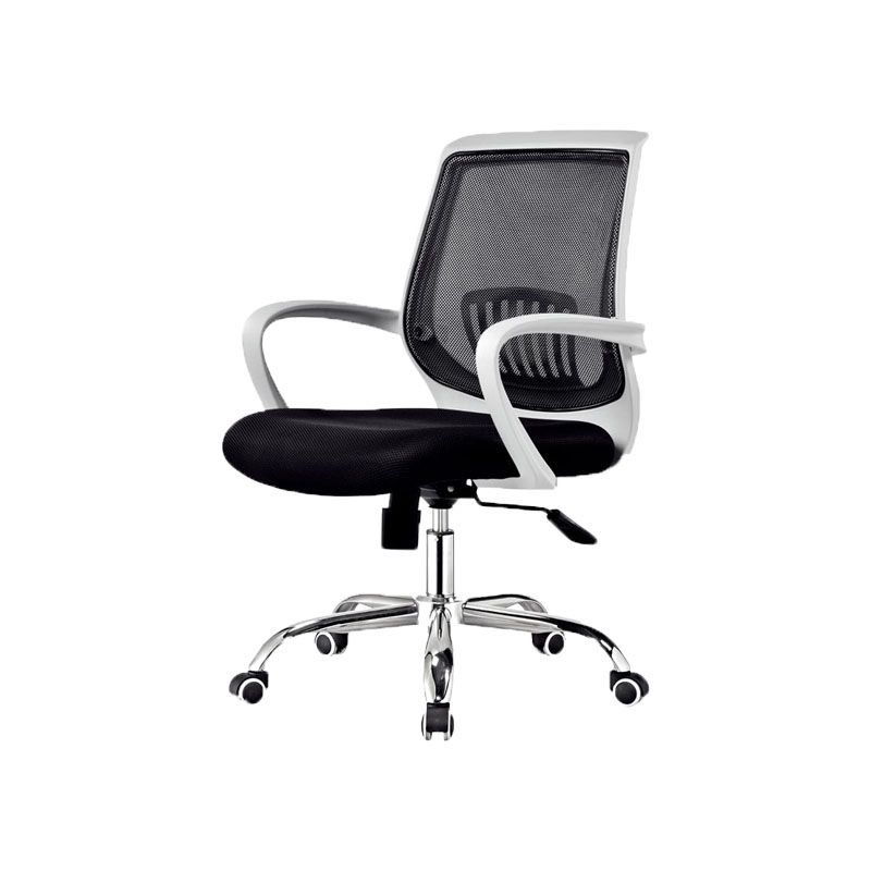 Steel Base Mesh Office Chair Mid Back Desk Chair with Wheels