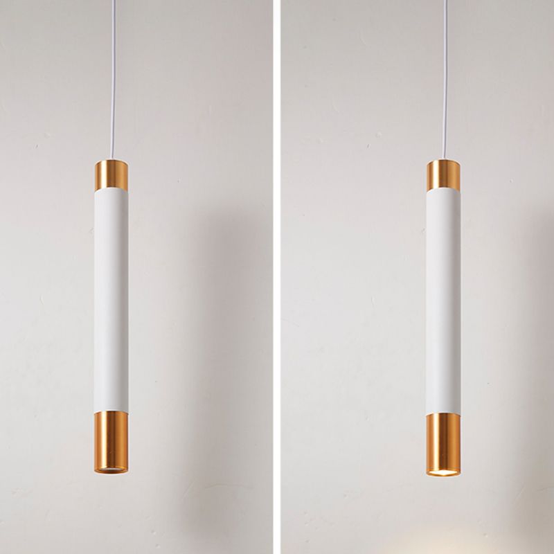 Modern Style Aluminum Pendant Light Cylinder Shape Hanging Pendant for Bedroom