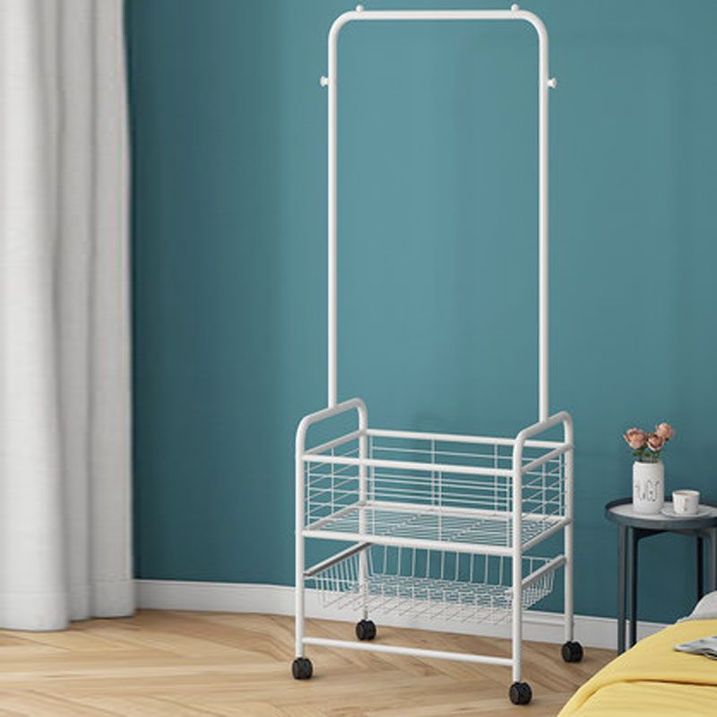 Contemporary Hall Stand Metal Storage Baskets Shelving Included Free Standing Coat Rack