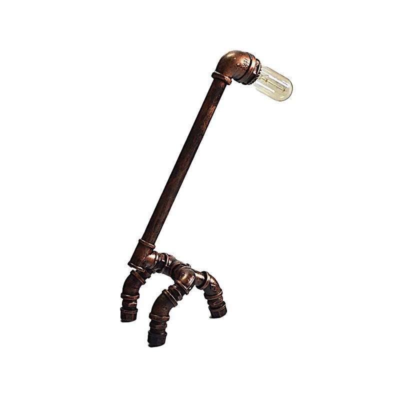 Giraffe Dining Room Table Lighting Antiqued Iron 1 Light Rust Finish Plug-In Nightstand Lamp