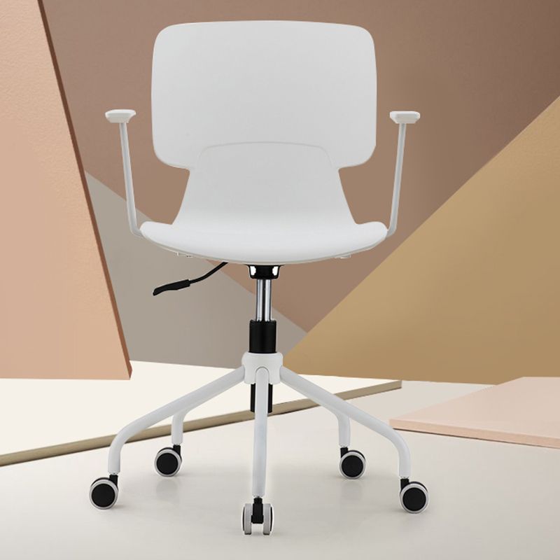 Modern Desk Chair Fixed Arms Upholstered No Distressing Chair