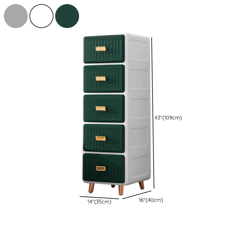 15.6 Inch W Plastic Modern Chest Nursery Dresser with 6/5 Drawers