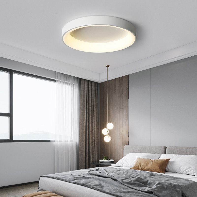 Single White Modernism LED Flush Mount Lighting Unique Ceiling Light for Bedroom