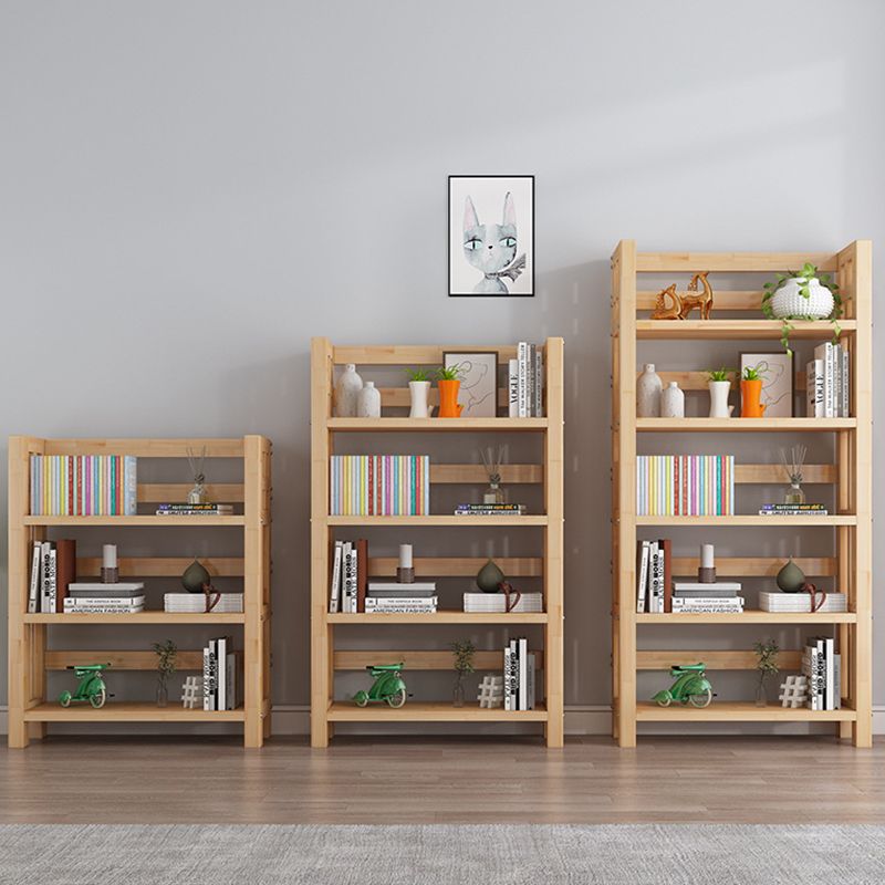 Contemporary Solid Wood Book Display Open Shelf Standard Bookcase